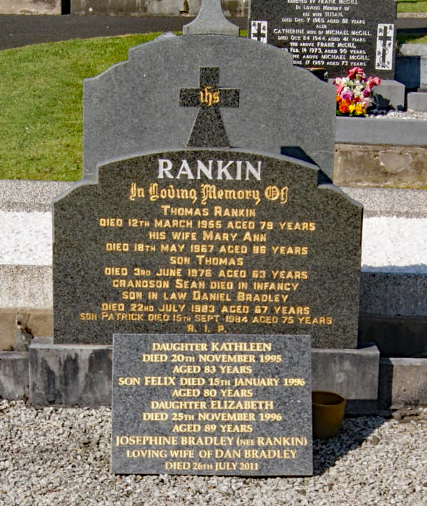 Rankin Bradley Grave - The New Graveyard Lavey Parish Co Derry Ireland