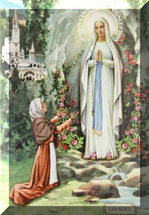 Our Lady of Lourdes Blessed Virgin Mary Roman Catholic Postcard Icon 10x15  cm | eBay
