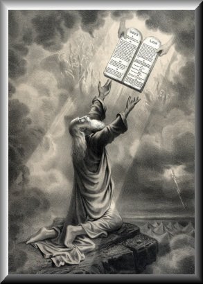 Moses receives the ten commandments from God